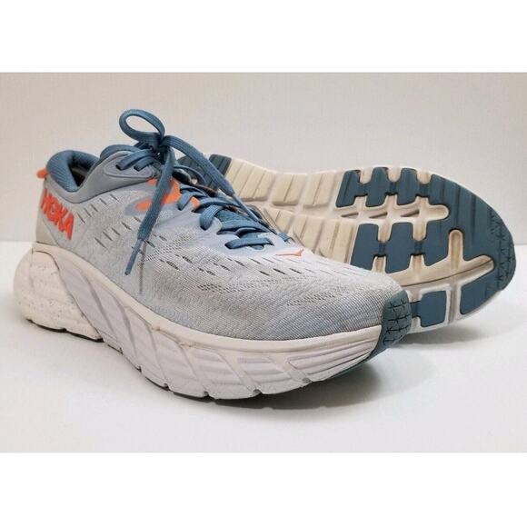 HOKA Women's Gaviota 4 running shoe Blue Fog/Plein Air Sneaker Size 7 Running - Picture 2 of 8